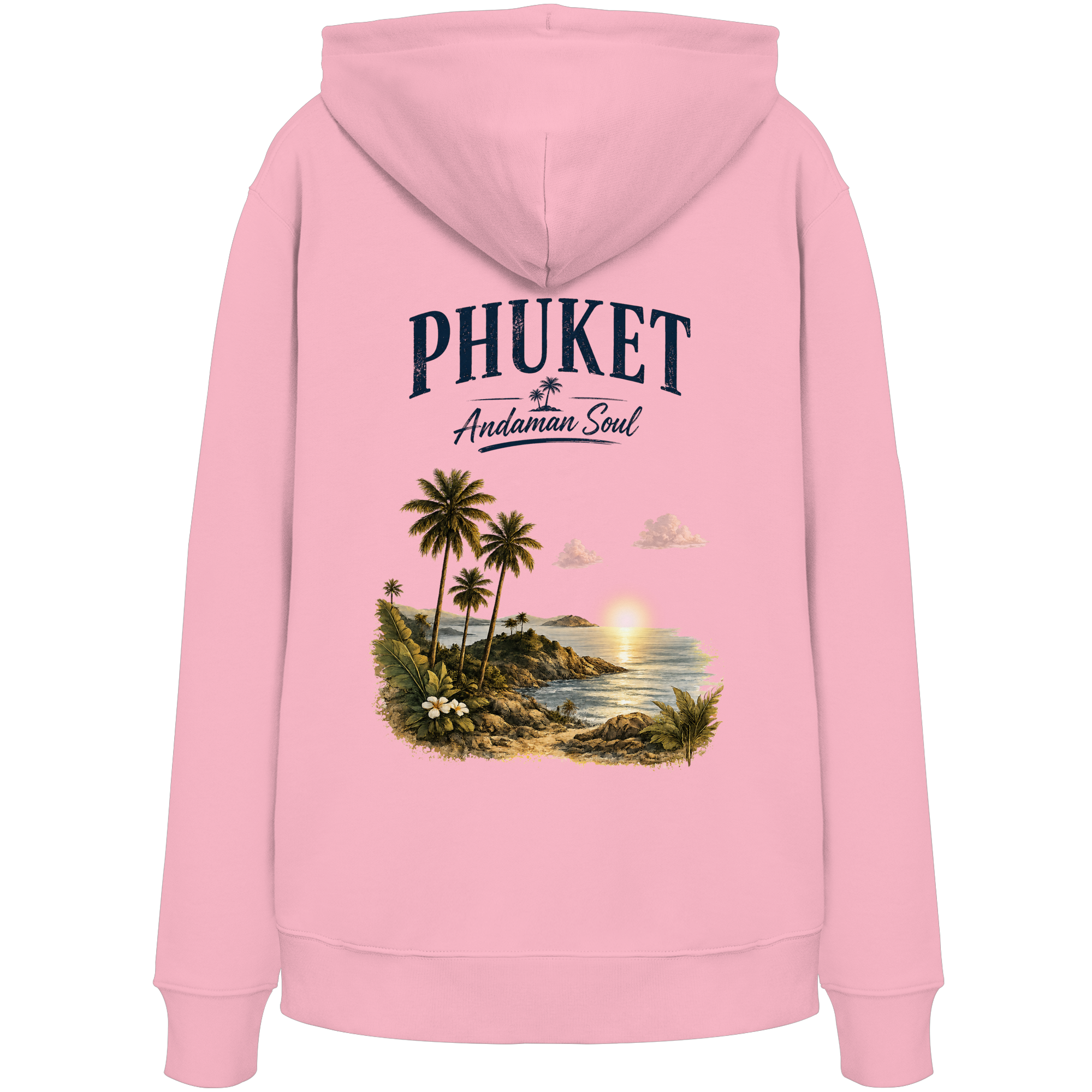 Phuket Thailand – Andaman Soul – Vintage Rückenprint  - Bio Hoodie - Kapuzenpullover