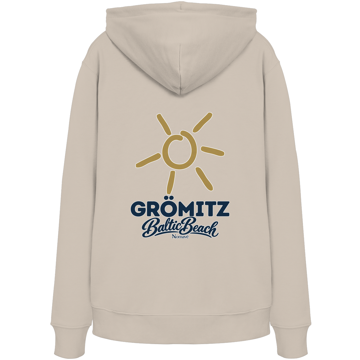Grömitz Sonne Bio Hoodie Baltic Beach Rückendruck – Shirtigo-Originalmockup 6 (desert-dust)