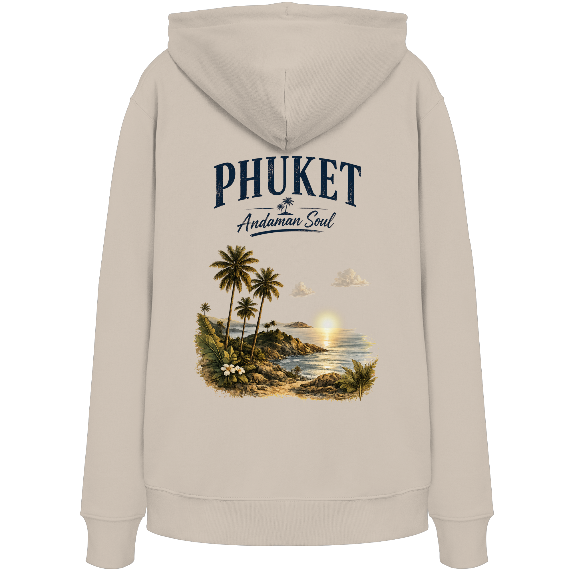 Phuket Thailand – Andaman Soul – Vintage Rückenprint  - Bio Hoodie - Kapuzenpullover