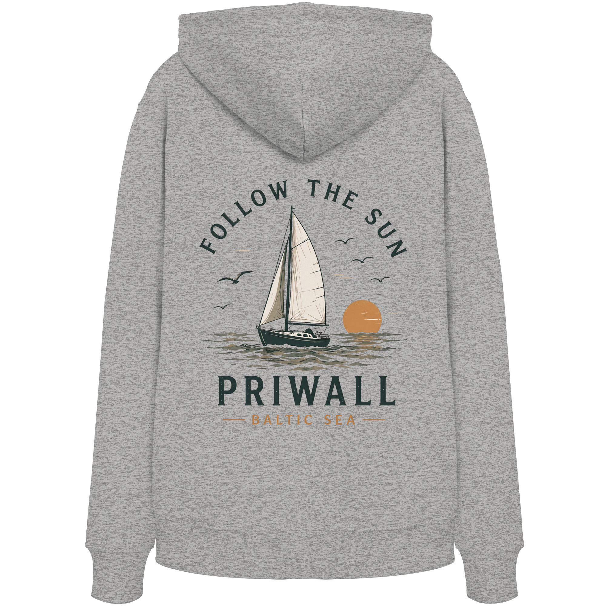 Priwall Follow The Sun Bio-Kapuzenpullover mit Rückenmotiv