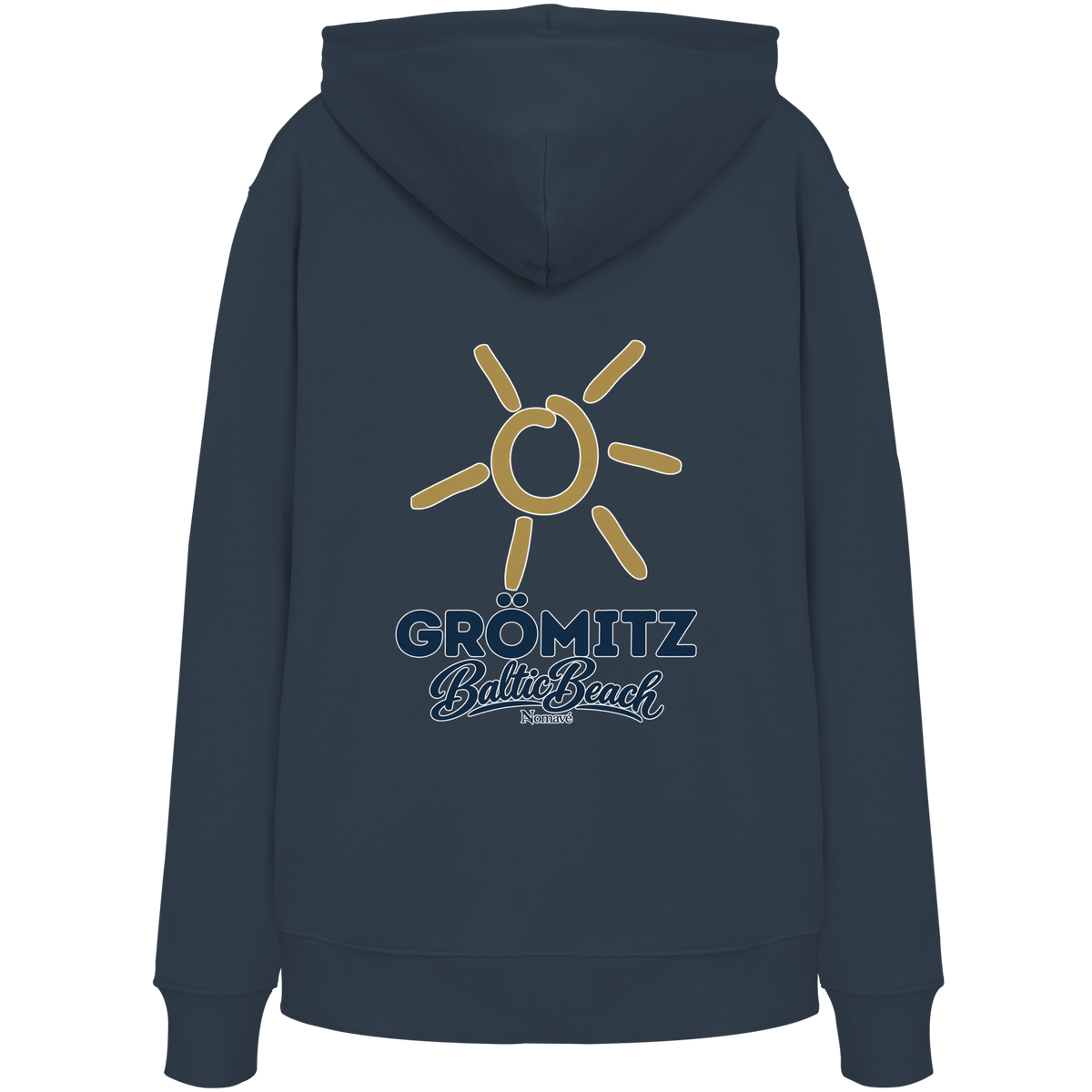 Grömitz Sonne Bio Hoodie Baltic Beach Rückendruck – Shirtigo-Originalmockup 7 (india-ink-grey)