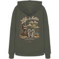 Life-is-better-in-flip-flops-dark-edition-backprint - Organic Hoodie