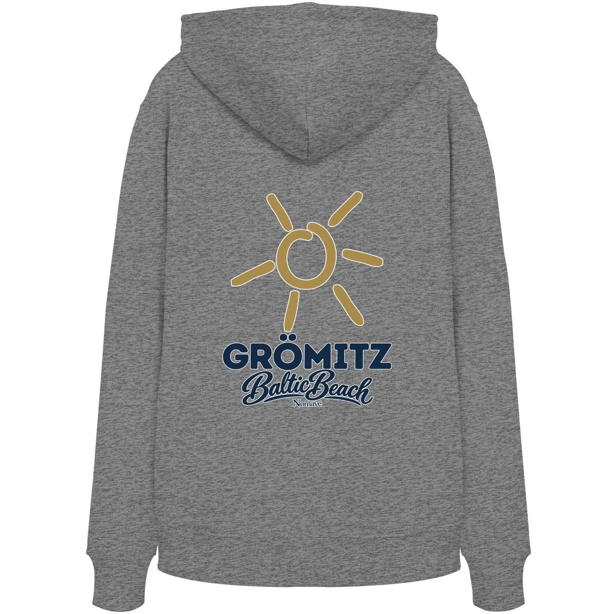 Grömitz Sonne Bio Hoodie Baltic Beach Rückendruck – Shirtigo-Originalmockup 10 (mid-heather-grey)