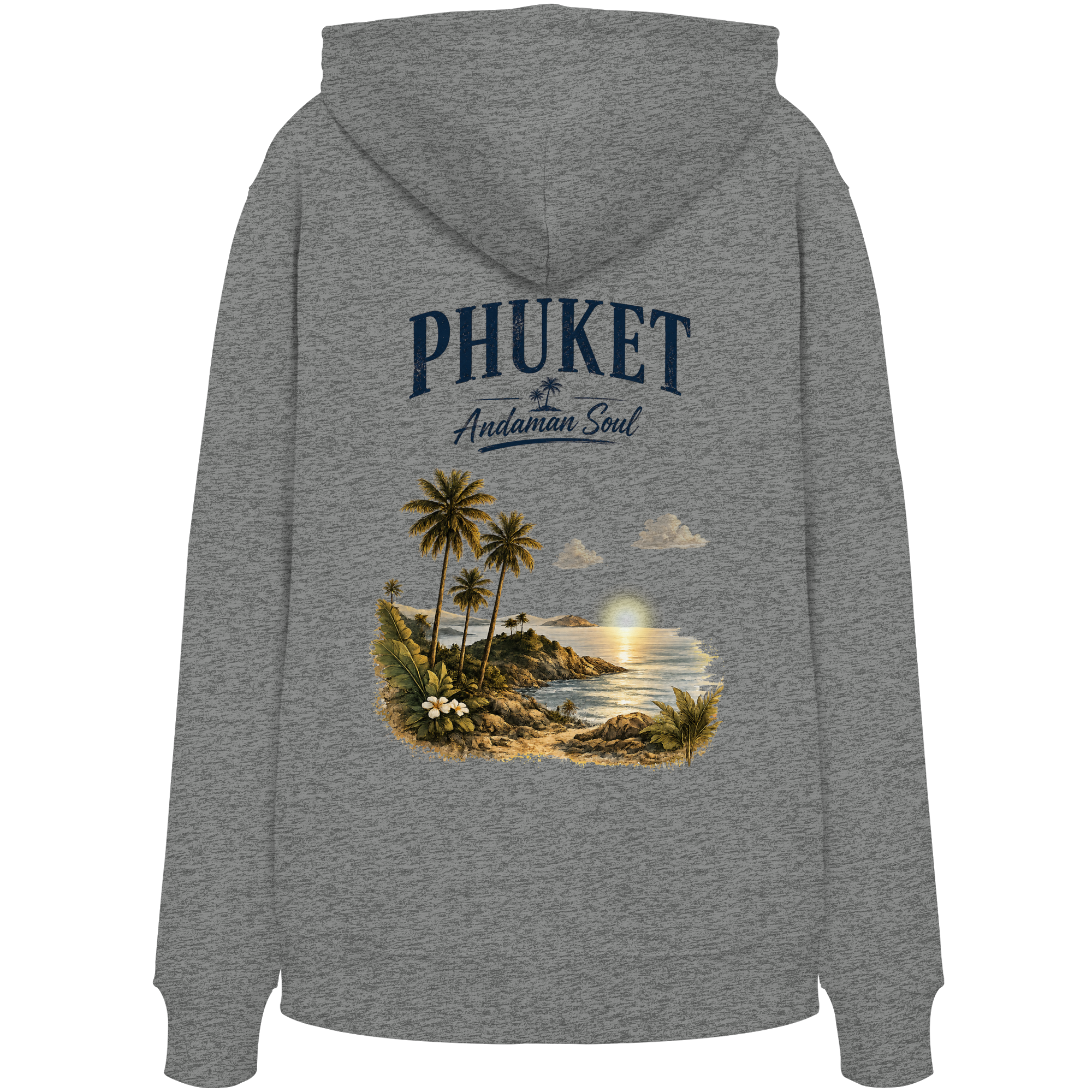 Phuket Thailand – Andaman Soul – Vintage Rückenprint  - Bio Hoodie - Kapuzenpullover