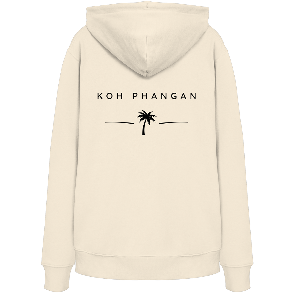 Original-Mockup des Bio Hoodie in Natural Raw mit Koh-Phangan-Minimal-Backprint