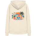 Timmendorfer Strand – Good Vibes Only – Unisex Bio-Hoodie mit Rückenprint – Natural Raw; originales Katalogmockup der Rückansicht mit Rückenprint.