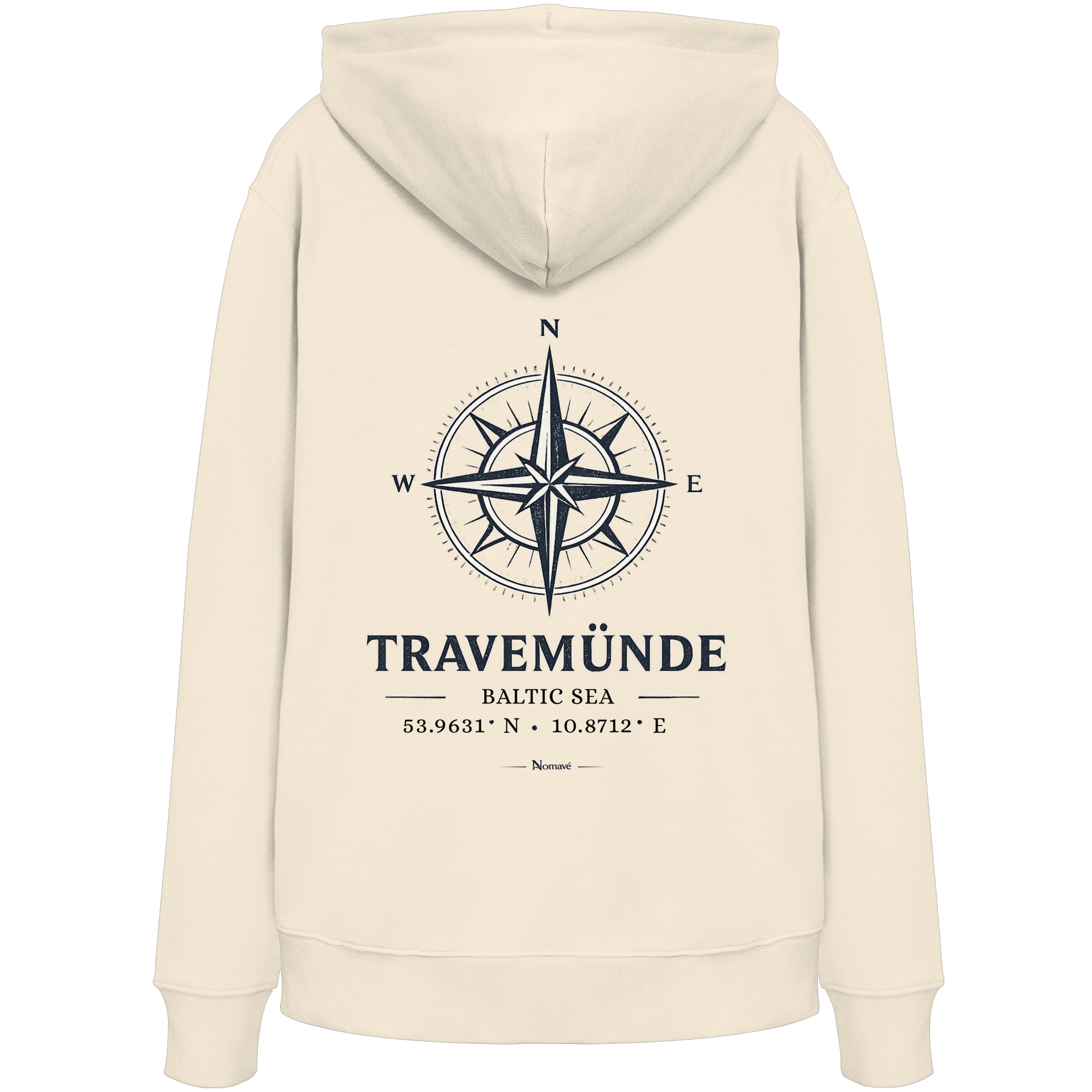 Travemünde Windrose - Bio Hoodie - Ostsee Kapuzenpullover