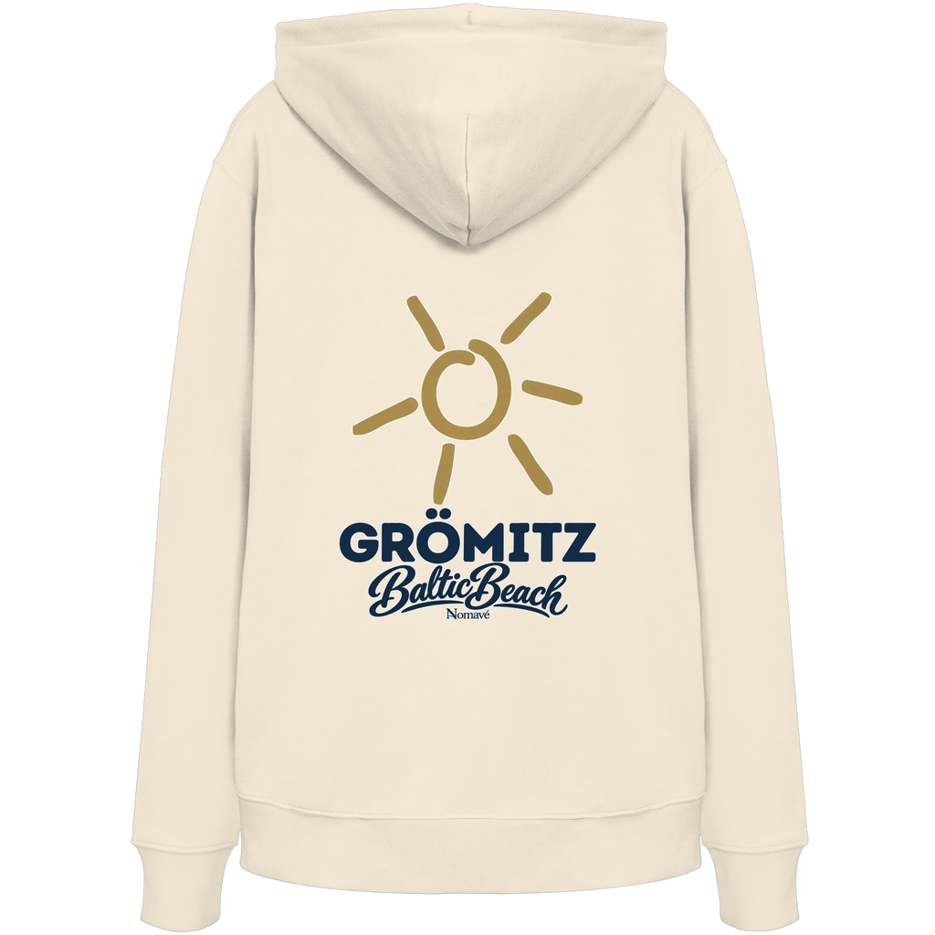 Grömitz Sonne Bio Hoodie Baltic Beach Rückendruck – Shirtigo-Originalmockup 1 (natural-raw)