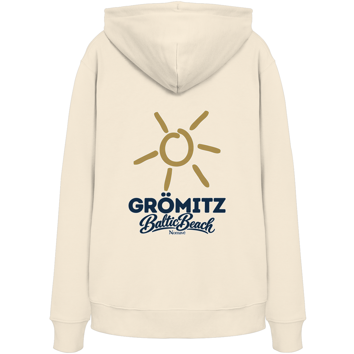 Grömitz Sonne Bio Hoodie Baltic Beach Rückendruck – Shirtigo-Originalmockup 1 (natural-raw)