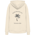 Koh Phangan Mini Palm – Bio Hoodie – Backprint – Originalmockup in Natural Raw, Produktansicht 1