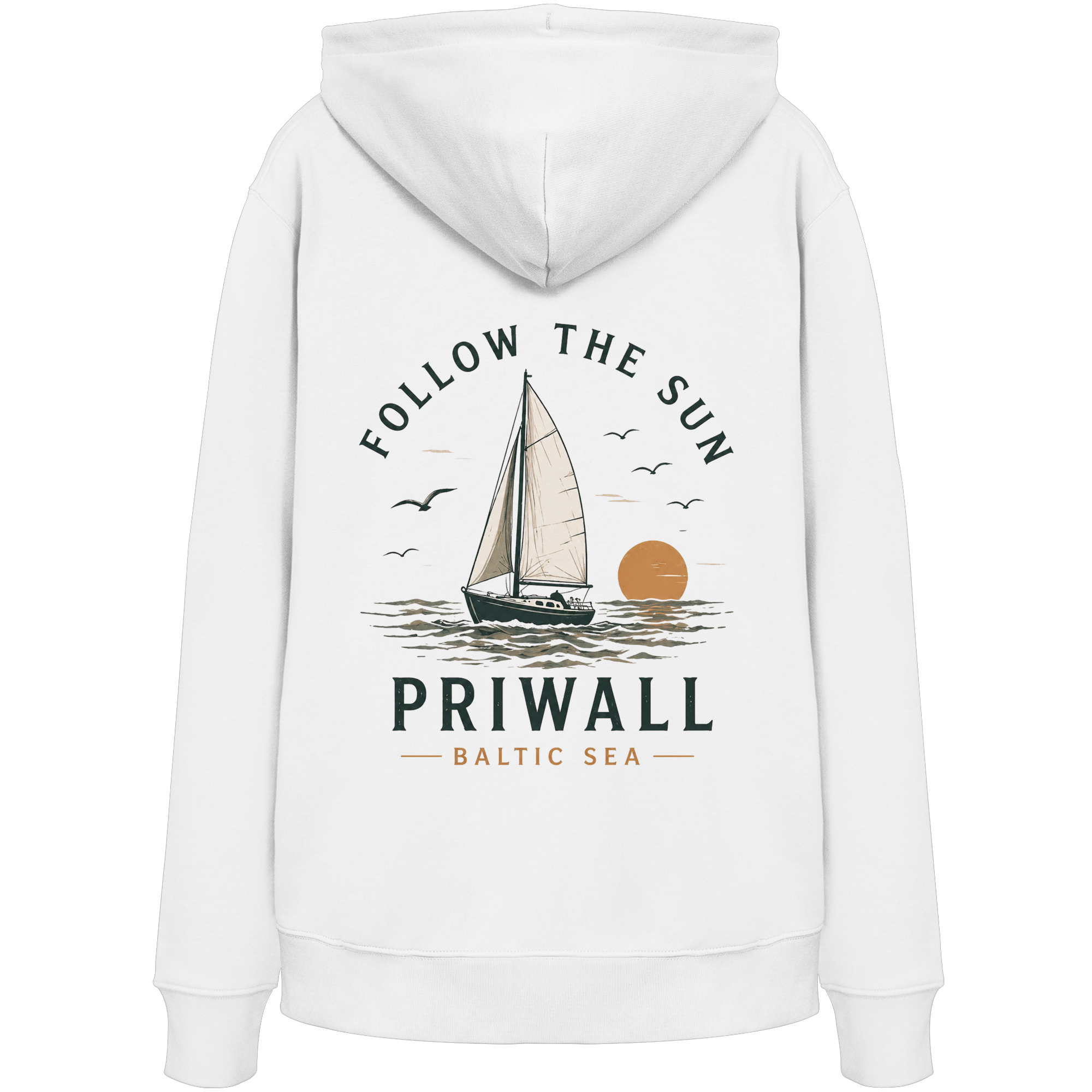 Priwall Follow The Sun Bio-Kapuzenpullover mit Rückenmotiv