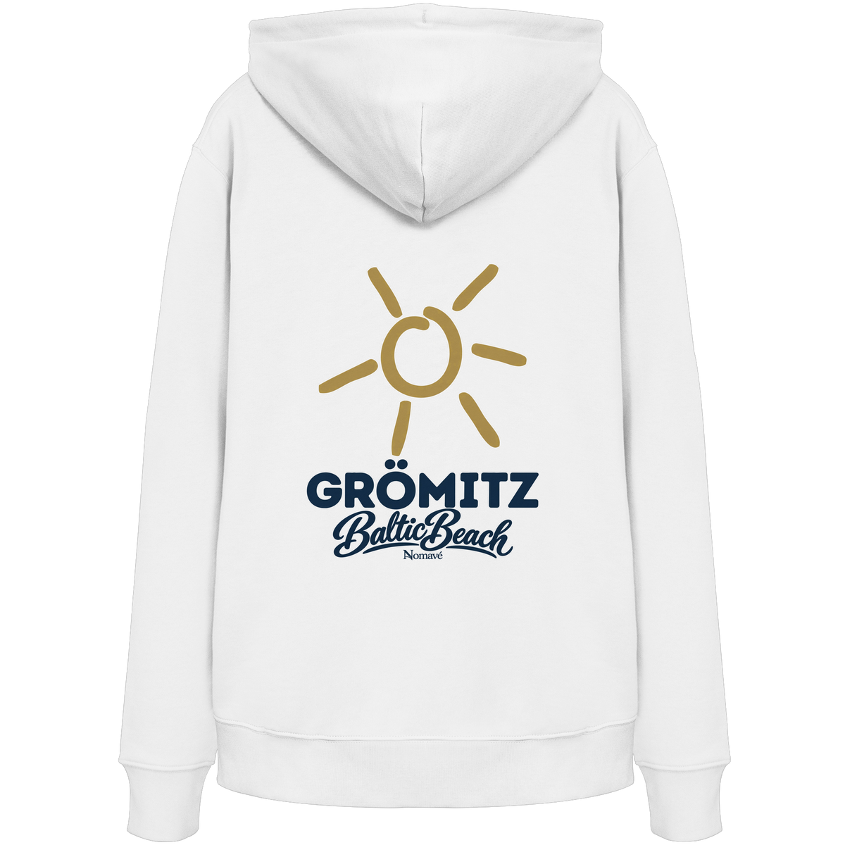 Grömitz Sonne Bio Hoodie Baltic Beach Rückendruck – Shirtigo-Originalmockup 2 (white)
