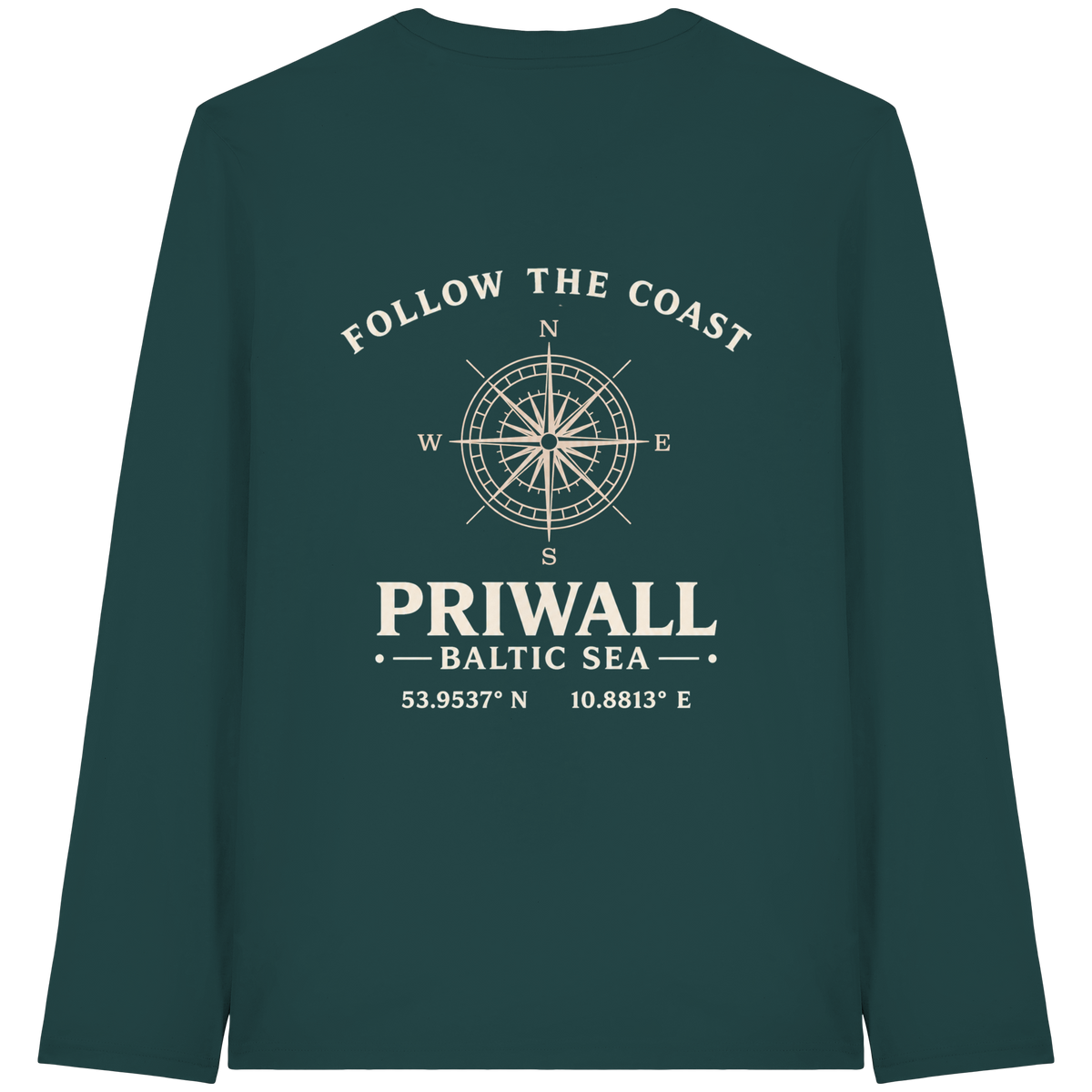 Priwall – Follow the Coast – Dark Edition – Bio Longsleeve – Backprint