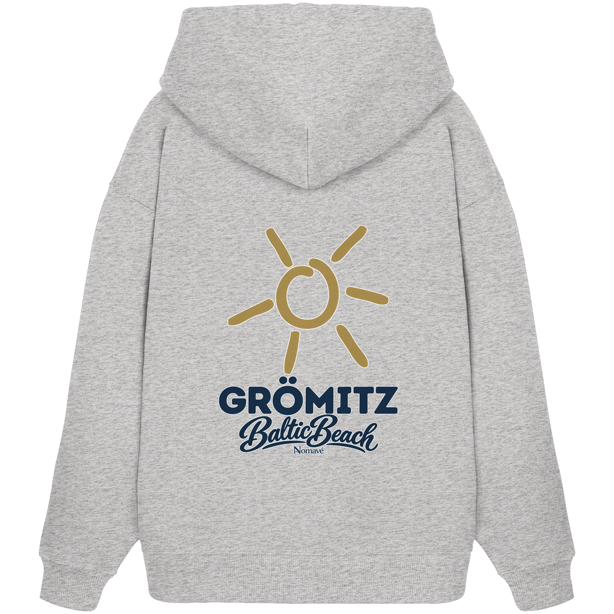 Grömitz Sonne Bio Oversize Hoodie Baltic Beach Rückendruck – Shirtigo-Originalmockup 3 (cool-heather-grey)