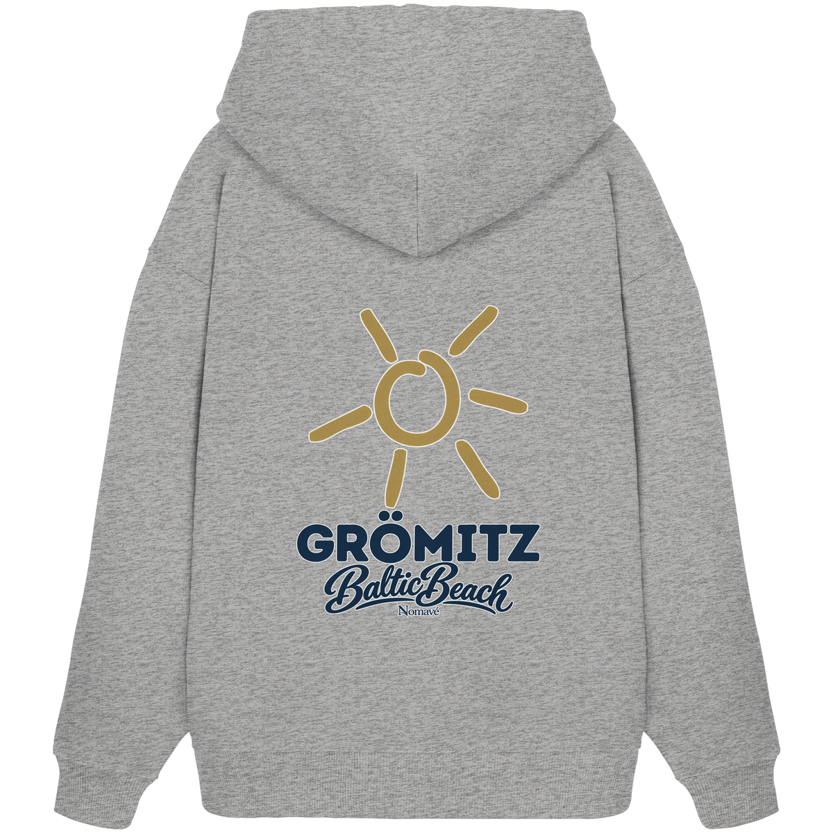 Grömitz Sonne Bio Oversize Hoodie Baltic Beach Rückendruck – Shirtigo-Originalmockup 4 (heather-grey)