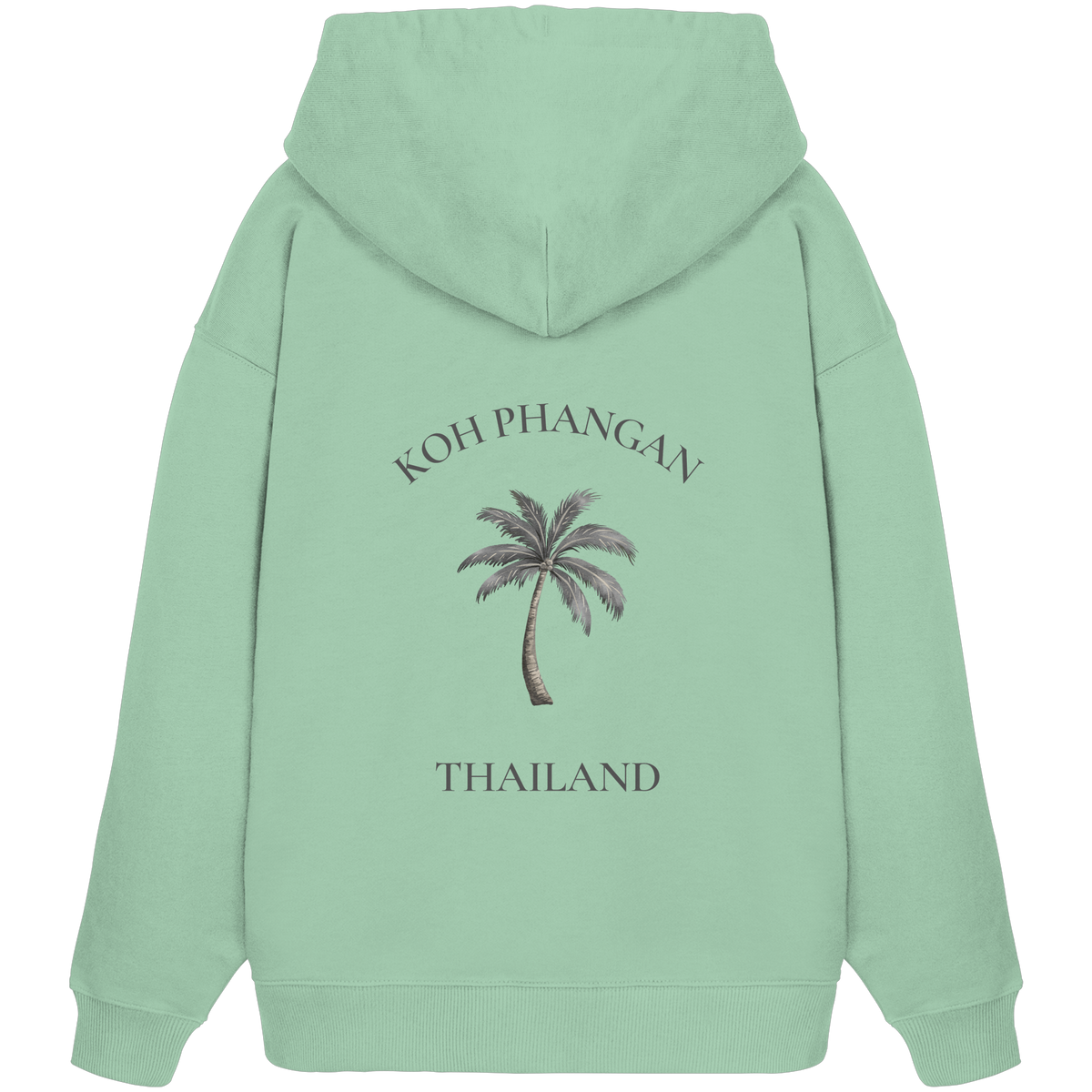 Koh Phangan Mini Palm – Bio Oversize Hoodie – Backprint – Originalmockup, Produktansicht 5