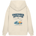 Original-Mockup 1: Unisex Bio-Oversize-Hoodie in Natural Raw mit Timmendorfer Strand – Baltic Sea Backprint.