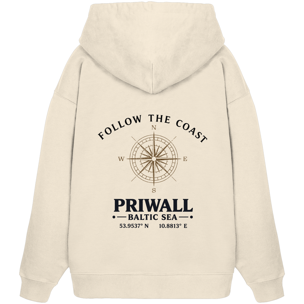 Priwall – Follow the Coast – Light Edition – Bio Oversize Hoodie – Backprint