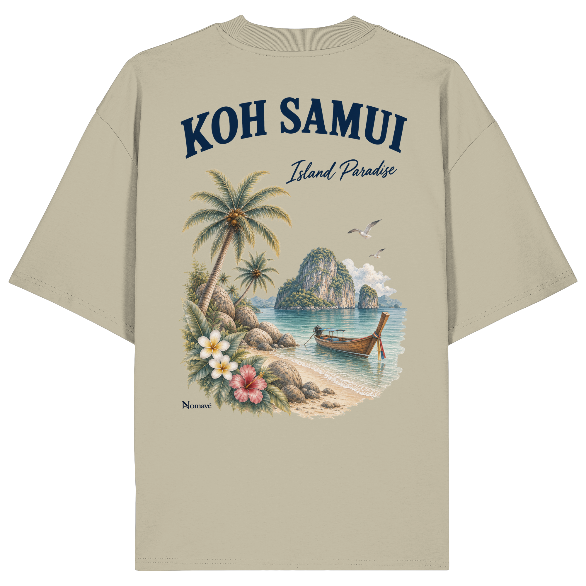 Koh Samui - Island Paradise - Rückenprint  - Organic Oversize Shirt