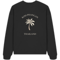 Bio Oversize Sweatshirt in black mit Koh Phangan Mini Palm Motiv als Backprint – Original-Mockup
