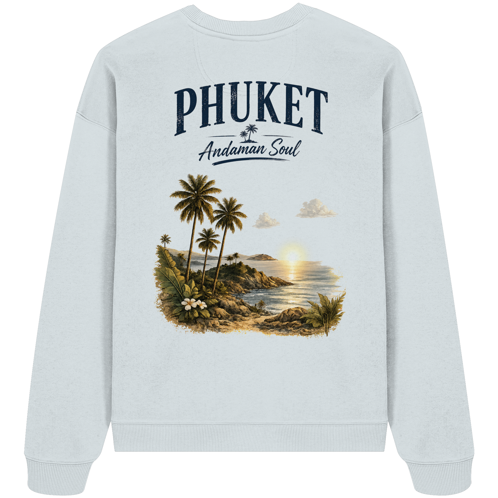 Phuket Thailand – Andaman Soul – Vintage Rückenprint  - Bio Baumwolle  Oversize Sweatshirt