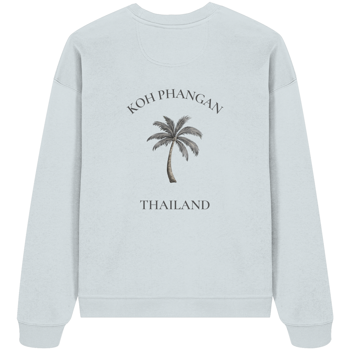 Koh Phangan Mini Palm – Bio Oversize Sweatshirt – Backprint – Originalmockup in Blue Ice, Produktansicht 5
