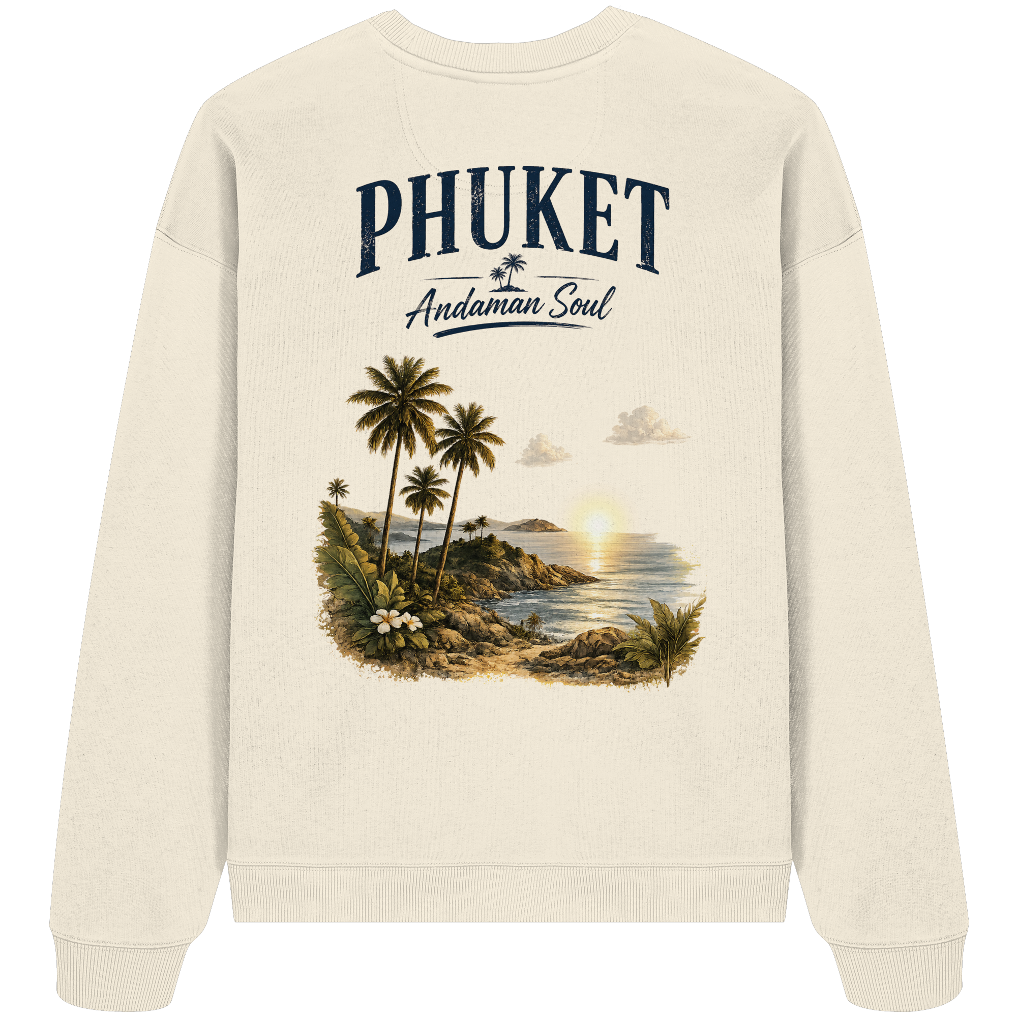 Phuket Thailand – Andaman Soul – Vintage Rückenprint  - Bio Baumwolle  Oversize Sweatshirt
