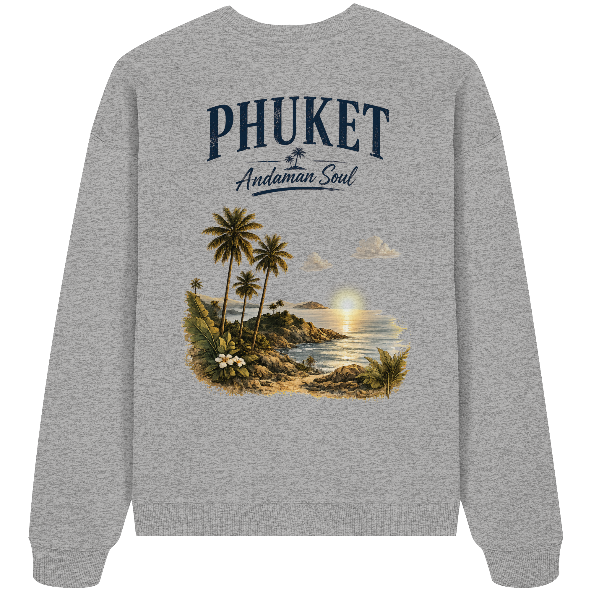 Phuket Thailand – Andaman Soul – Vintage Rückenprint  - Bio Baumwolle  Oversize Sweatshirt