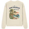 Bio Oversize Sweatshirt – Backprint in natural raw als Original-Mockup mit Koh Phangan Good Vibes Only Backprint