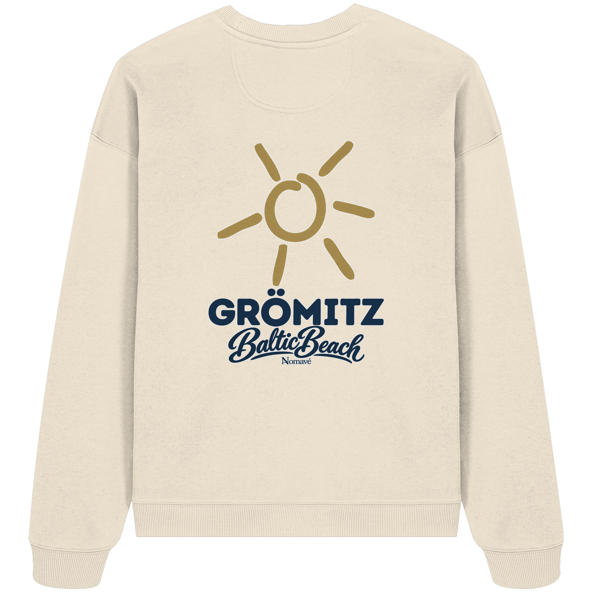 Grömitz Sonne Bio Oversize Sweatshirt Baltic Beach Rückendruck – Shirtigo-Originalmockup 1 (natural-raw)