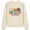 Timmendorfer Strand – Good Vibes Only – Bio Oversize-Sweatshirt mit Rückenprint – Natural Raw; originales Katalogmockup der Rückansicht mit Rückenprint.
