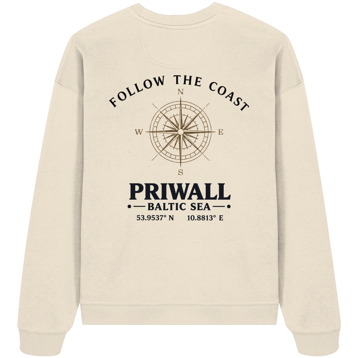 Priwall – Follow the Coast – Light Edition – Bio Oversize Sweatshirt – Backprint