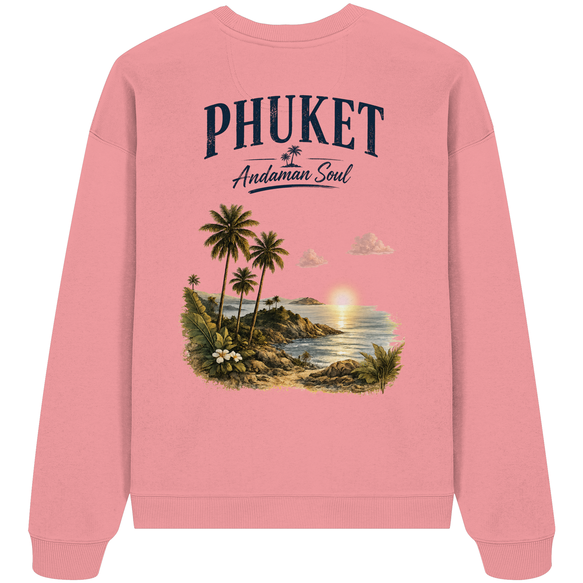 Phuket Thailand – Andaman Soul – Vintage Rückenprint  - Bio Baumwolle  Oversize Sweatshirt