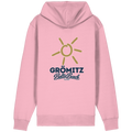 Bio Relaxed Zipper Grömitz Sonne Baltic Beach in Cotton Pink – Rückendruck mit goldener Sonne, Shirtigo-Originalmockup 1