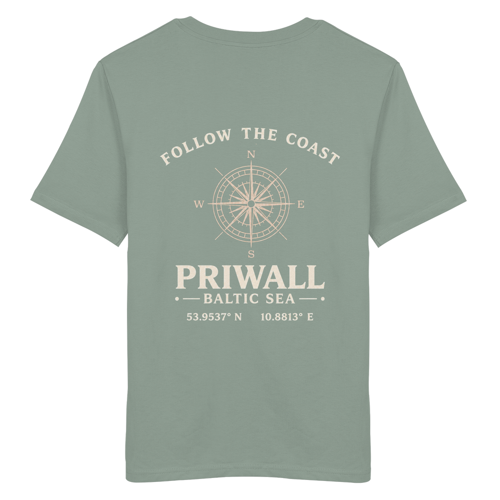 Priwall – Follow the Coast – Dark Edition – Bio T-Shirt – Backprint