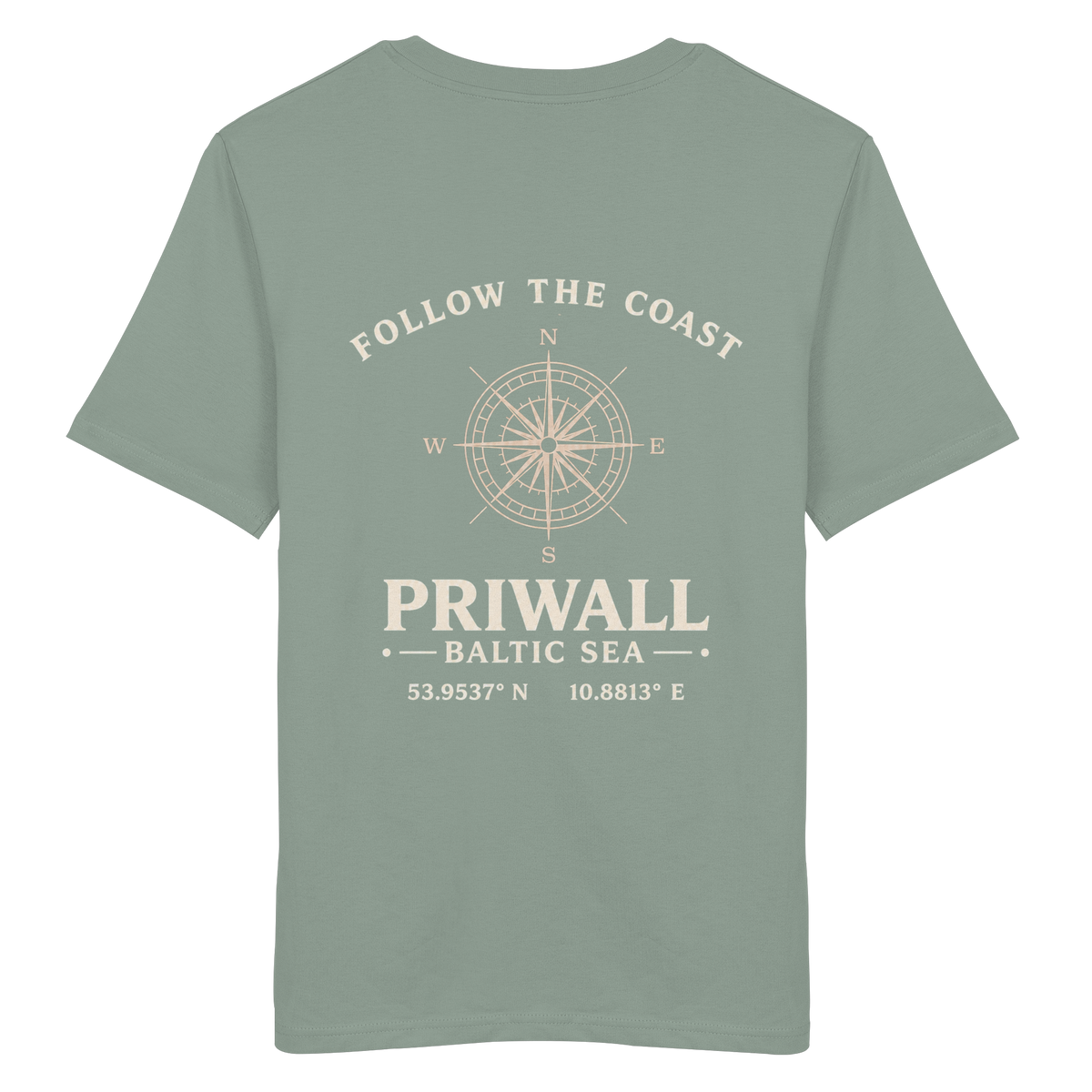 Priwall – Follow the Coast – Dark Edition – Bio T-Shirt – Backprint