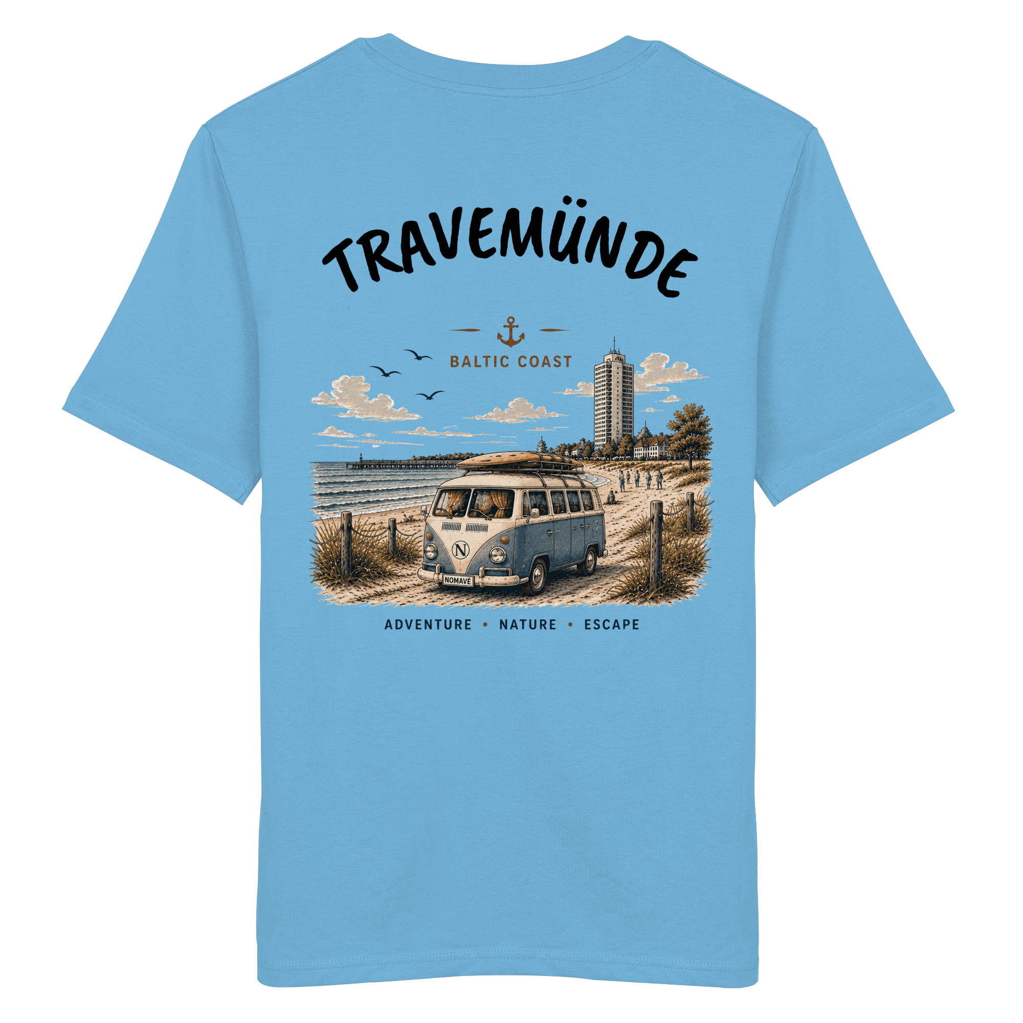 Travemünde Bulli Rückenprint – Bio T-Shirt Ostsee