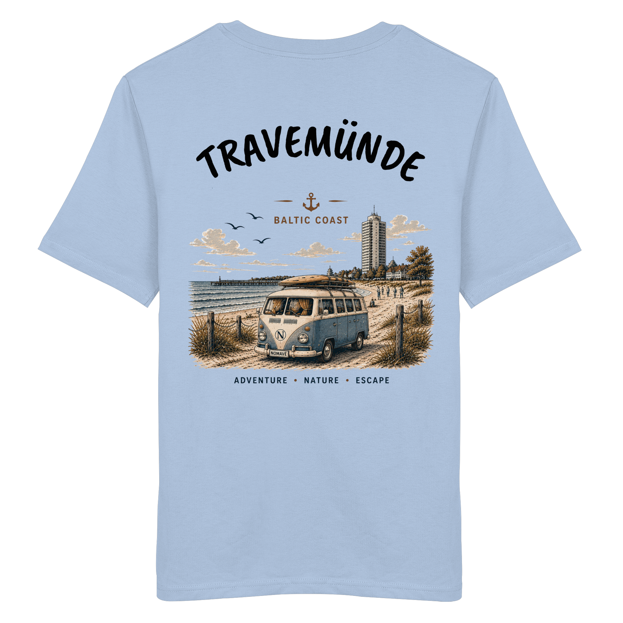 Travemünde Bulli Rückenprint – Bio T-Shirt Ostsee