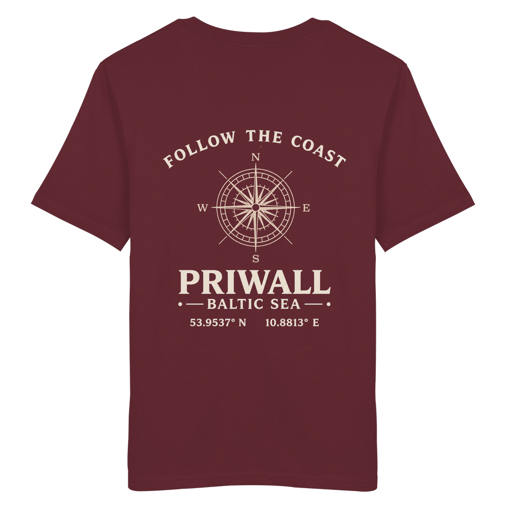 Priwall – Follow the Coast – Dark Edition – Bio T-Shirt – Backprint