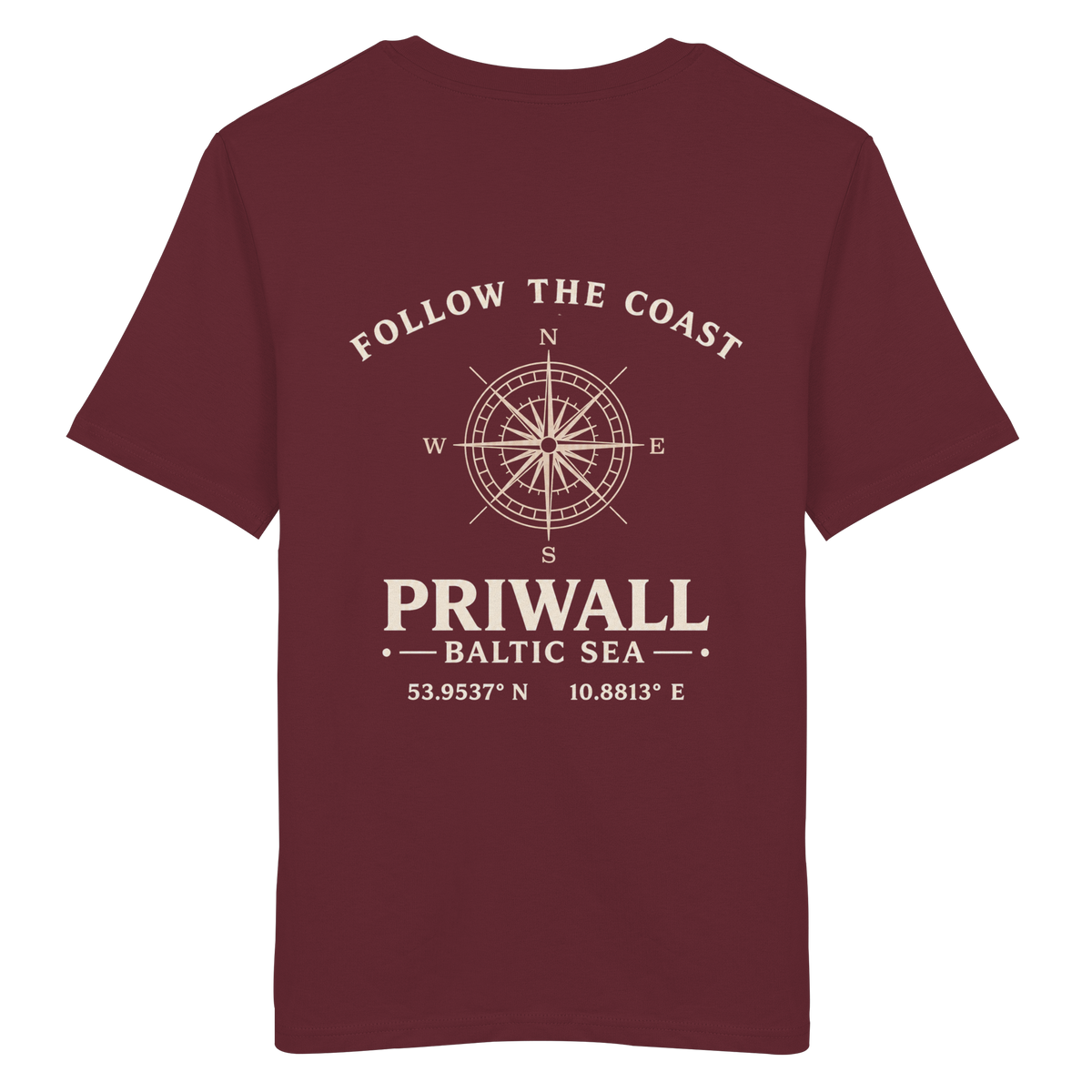 Priwall – Follow the Coast – Dark Edition – Bio T-Shirt – Backprint