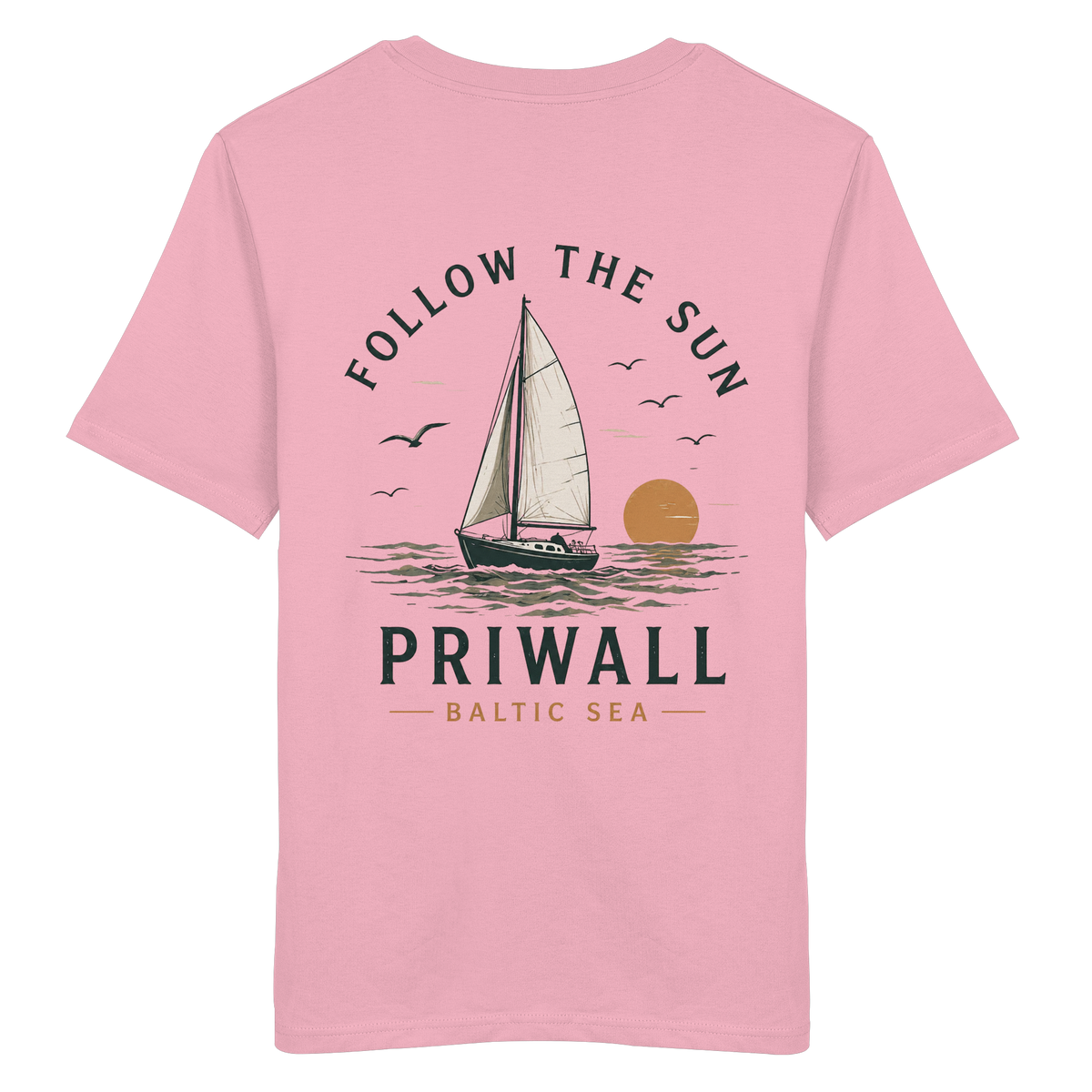 Priwall - Follow The Sun - Backprint - Organic Bio Shirt