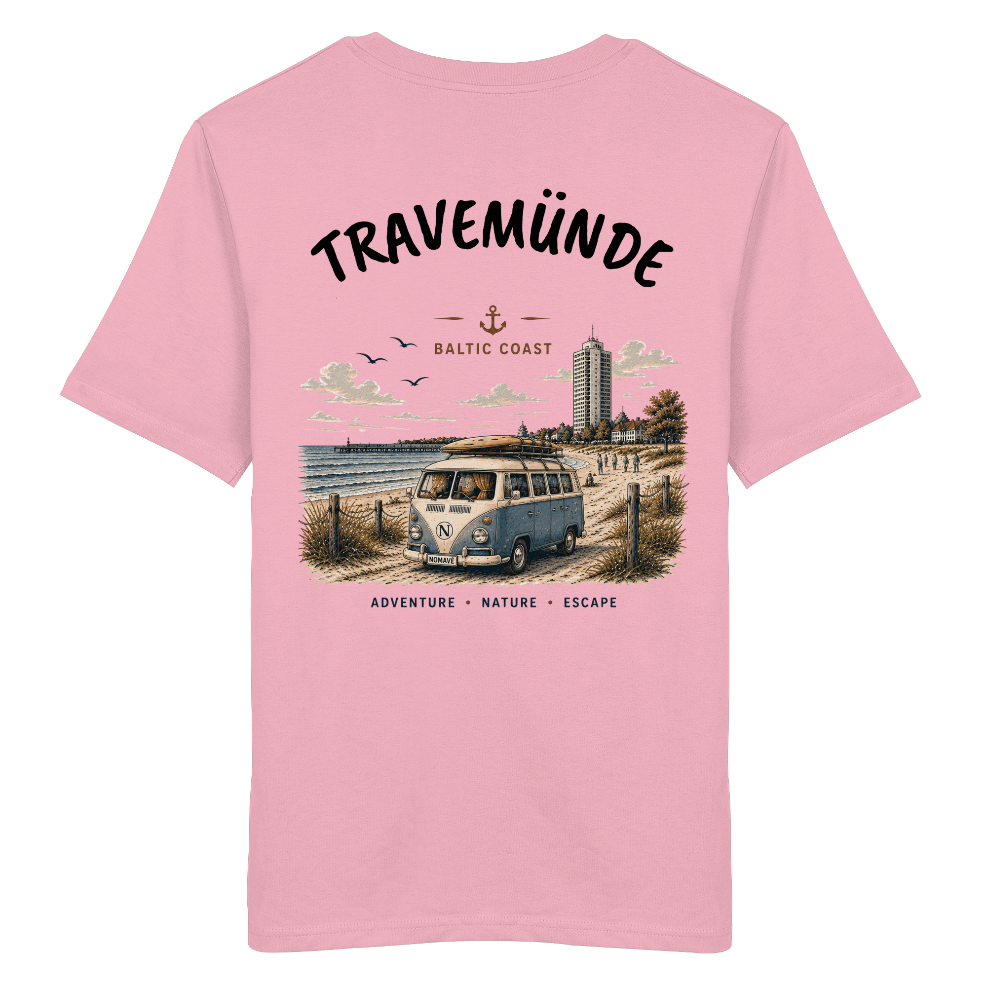 Travemünde Bulli Rückenprint – Bio T-Shirt Ostsee