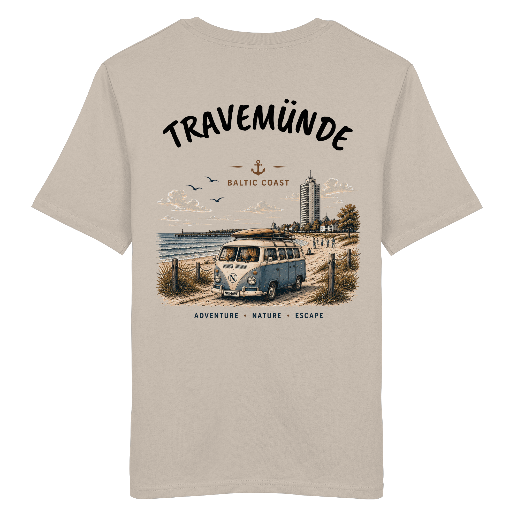 Travemünde Bulli Rückenprint – Bio T-Shirt Ostsee