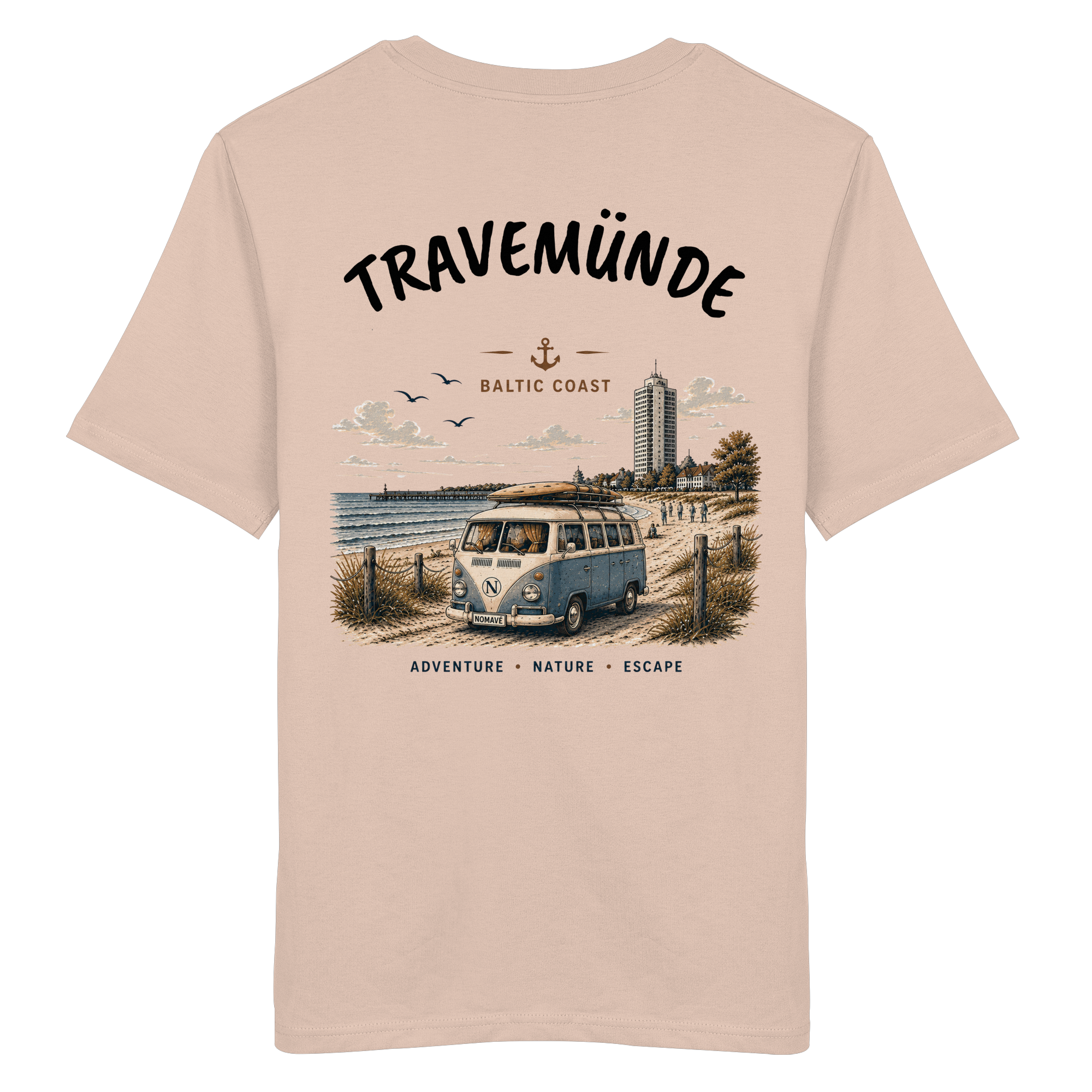 Travemünde Bulli Rückenprint – Bio T-Shirt Ostsee