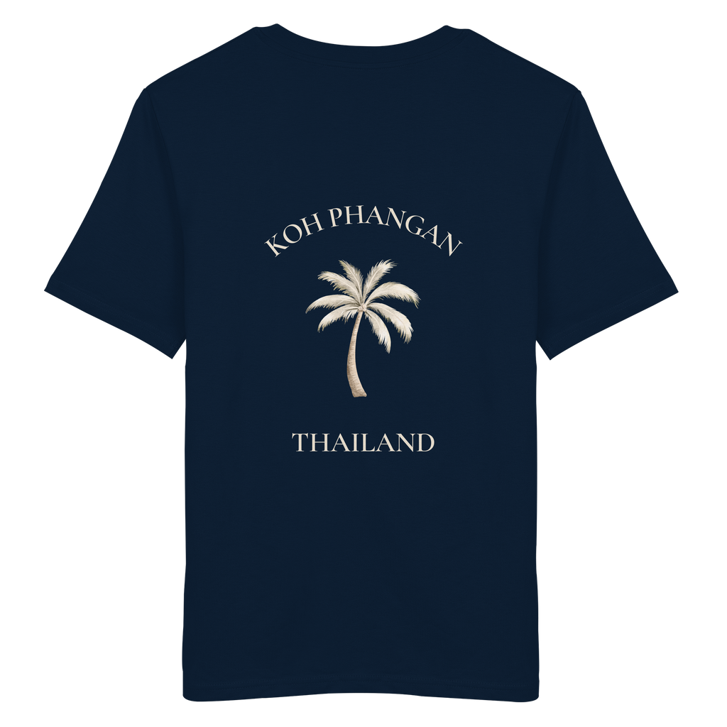 Koh Phangan Mini Palm – Bio T-Shirt – Backprint – Originalmockup in Navy, Produktansicht 14