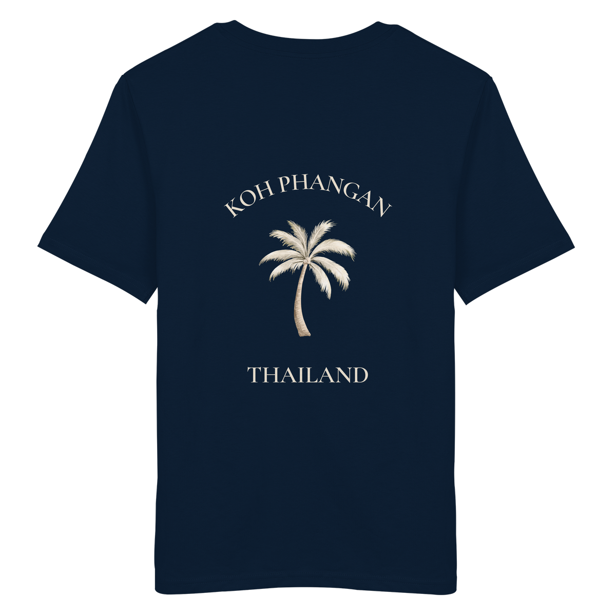 Koh Phangan Mini Palm – Bio T-Shirt – Backprint – Originalmockup in Navy, Produktansicht 14