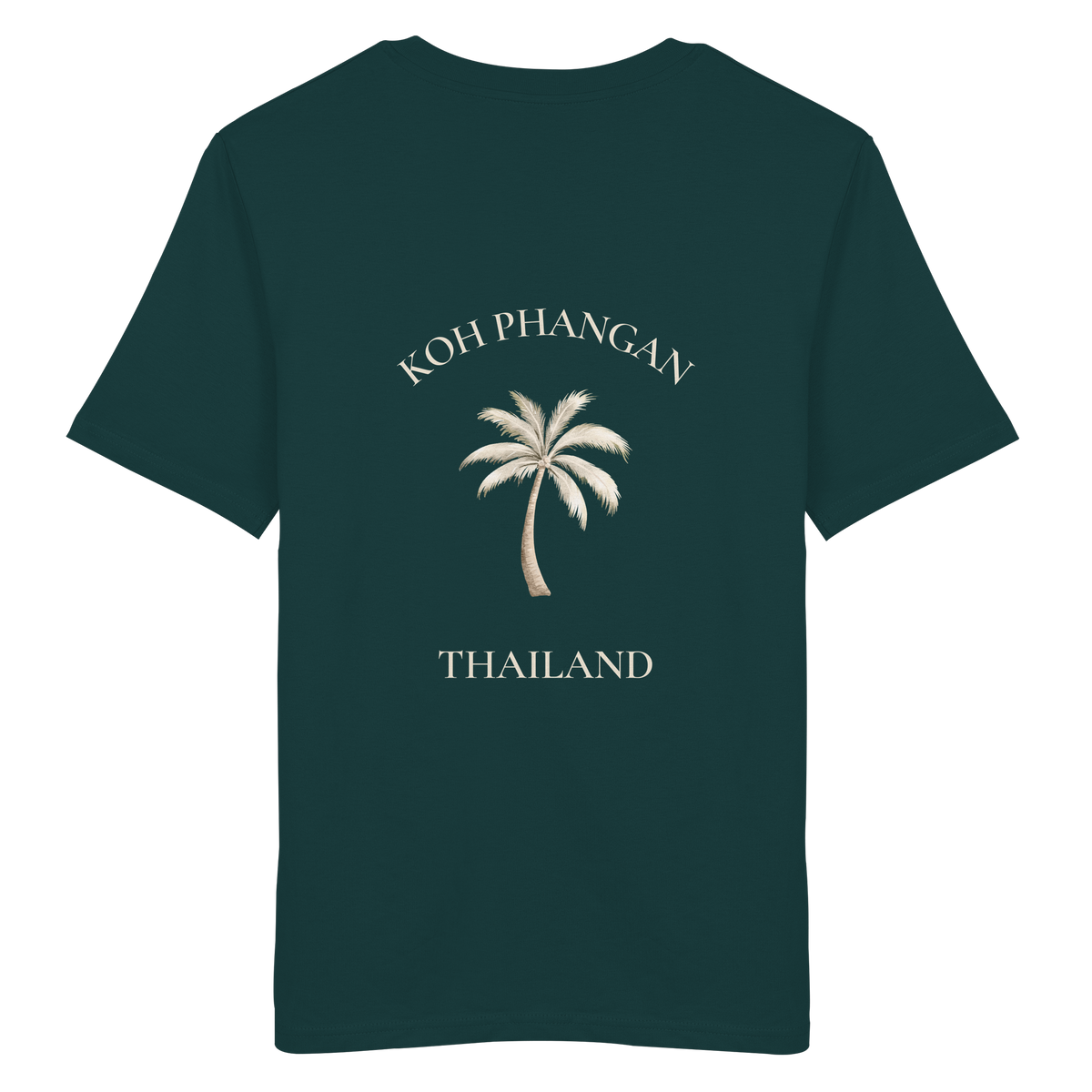 Koh Phangan Mini Palm – Bio T-Shirt – Backprint – Originalmockup in Glazed Green, Produktansicht 11