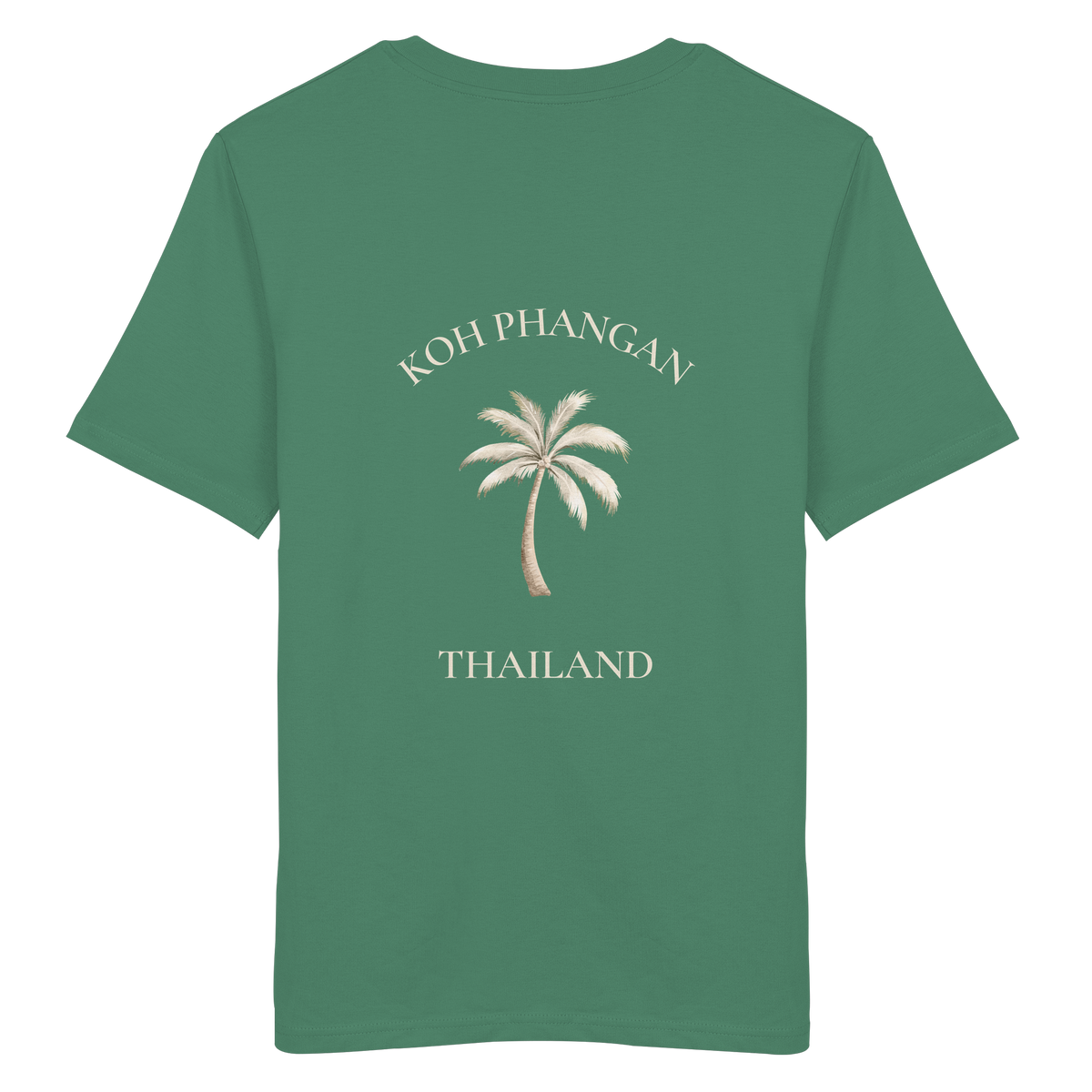 Koh Phangan Mini Palm – Bio T-Shirt – Backprint – Originalmockup in Green Bay, Produktansicht 15