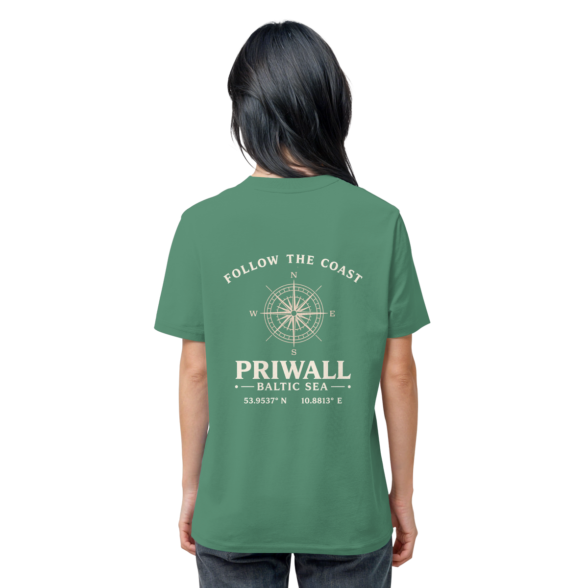 Priwall – Follow the Coast – Dark Edition – Bio T-Shirt – Backprint
