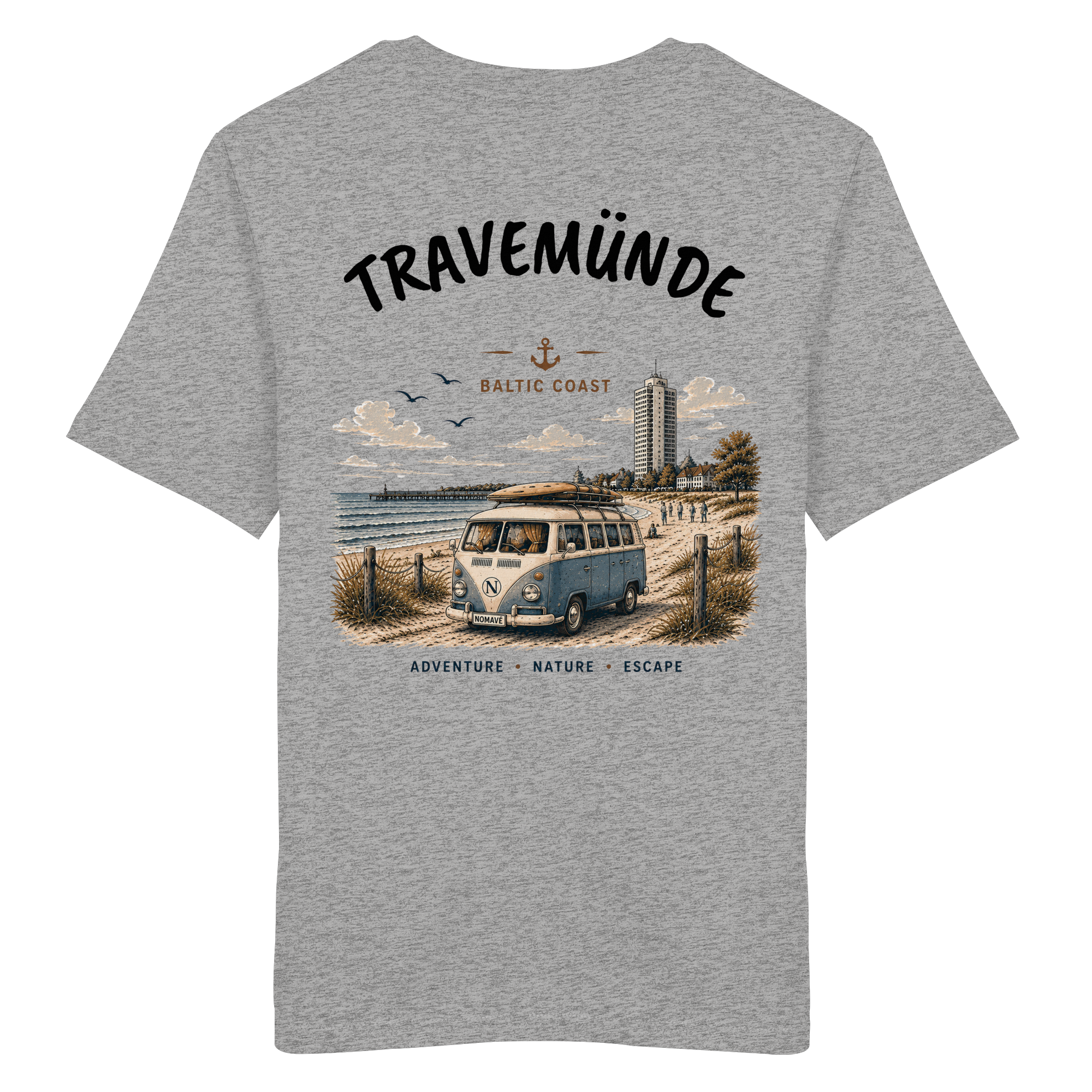 Travemünde Bulli Rückenprint – Bio T-Shirt Ostsee